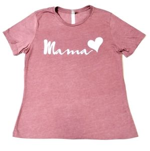 THREAD TANK Mama Heart Dusty Rose Women's Tee Shirt Short Sleeve Size Medium